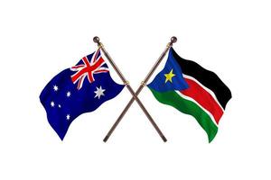 Australia versus South Sudan Two Country Flags photo