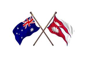 Australia versus Nepal Two Country Flags photo