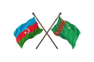 Azerbaijan versus Turkmenistan Two Country Flags photo