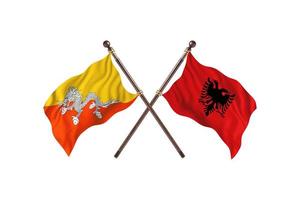 Bhutan versus Albania Two Country Flags photo