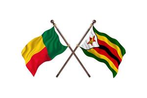 Benin versus Zimbabwe Two Country Flags photo