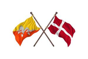 Bhutan versus Denmark Two Country Flags photo
