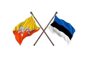 Bhutan versus Estonia Two Country Flags photo