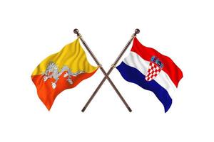 Bhutan versus Croatia Two Country Flags photo