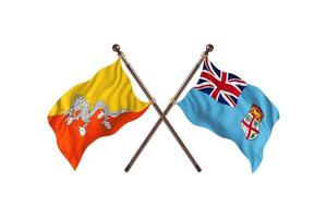 Bhutan versus Fiji Two Country Flags photo