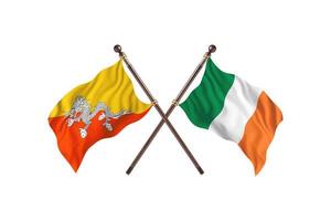 Bhutan versus Ireland Two Country Flags photo