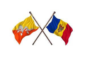 Bhutan versus Moldova Two Country Flags photo