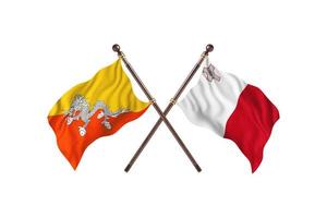 Bhutan versus Malta Two Country Flags photo