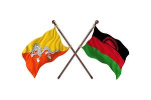 Bhutan versus Malawi Two Country Flags photo