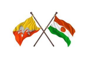 Bhutan versus Niger Two Country Flags photo