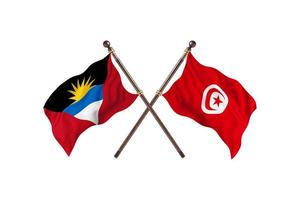 Antigua and Barbuda versus Tunisia Two Country Flags photo