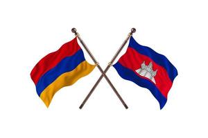 Armenia versus Cambodia Two Country Flags photo