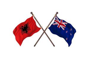 Albania versus New Zealand Two Country Flags photo