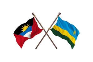 antigua y barbuda contra ruanda dos banderas de países foto