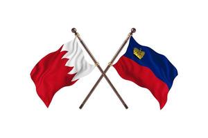 Bahrain versus Liechtenstein Two Country Flags photo