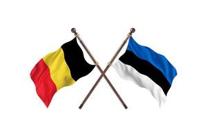 Belgium versus Estonia Two Country Flags photo