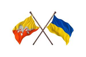 Bhutan versus Ukraine Two Country Flags photo