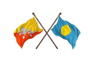 Bhutan versus Palau Two Country Flags photo