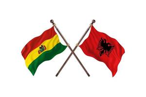 Bolivia versus Albania Two Country Flags photo