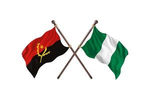 Angola versus Nigeria Two Country Flags photo