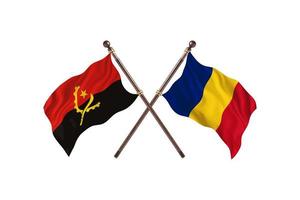 angola contra rumania dos banderas de países foto