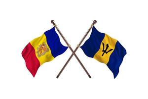 Andorra versus Barbados Two Country Flags photo