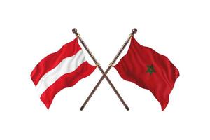 Austria versus Morocco Two Country Flags photo