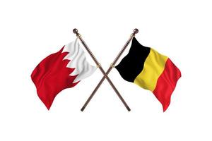 Bahrain versus Belgium Two Country Flags photo