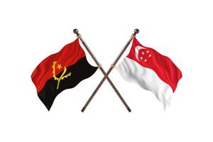 Angola versus Singapore Two Country Flags photo