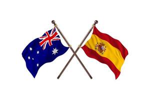 Australia versus Spain Two Country Flags photo