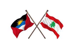 Antigua and Barbuda versus Lebanon Two Country Flags photo
