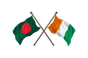 Bangladesh versus Cote d'Ivoire Two Country Flags photo