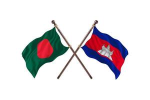 Bangladesh versus Cambodia Two Country Flags photo