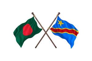 Bangladesh versus Democratic Republic Congo Two Country Flags photo