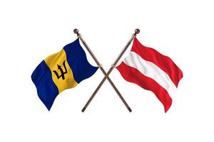Barbados versus Austria Two Country Flags photo