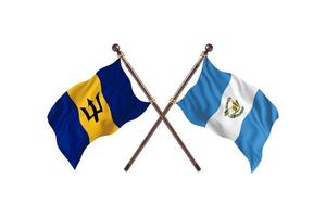 barbados versus guatemala dos banderas de pais foto