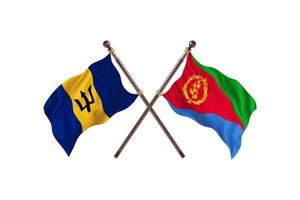 Barbados versus Eritrea Two Country Flags photo