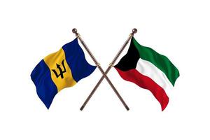 Barbados versus Kuwait Two Country Flags photo