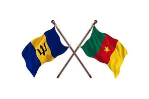 Barbados versus Cameroon Two Country Flags photo