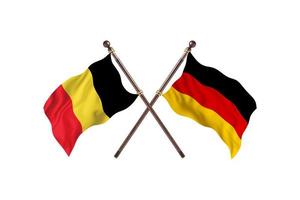 Belgium versus Germany Two Country Flags photo