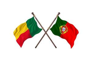 Benin versus Portugal Two Country Flags photo