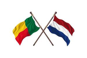Benin versus Netherlands Two Country Flags photo