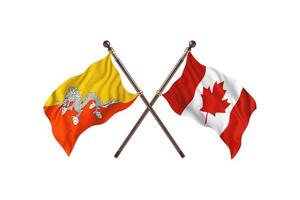 Bhutan versus Canada Two Country Flags photo
