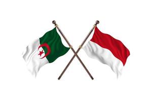 Algeria versus Indonesia Two Country Flags photo