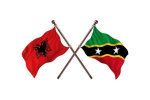 Albania versus Saint Kitts and Nevis Two Country Flags photo