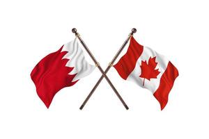 Bahrain versus Canada Two Country Flags photo