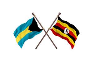 bahamas contra uganda dos banderas de países foto