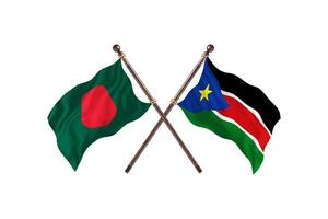 Bangladesh versus South Sudan Two Country Flags photo