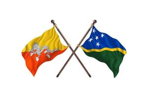 bután versus islas salomón dos banderas de países foto