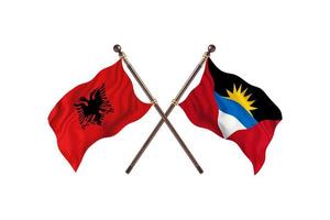 Albania versus Antigua and Barbuda Two Country Flags photo